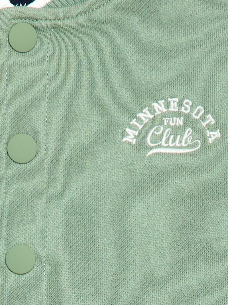 Gilet style campus américain Vert - Kiabi