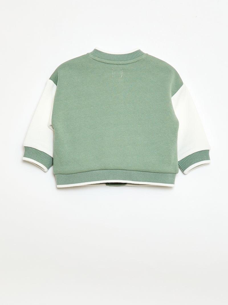 Gilet style campus américain Vert - Kiabi