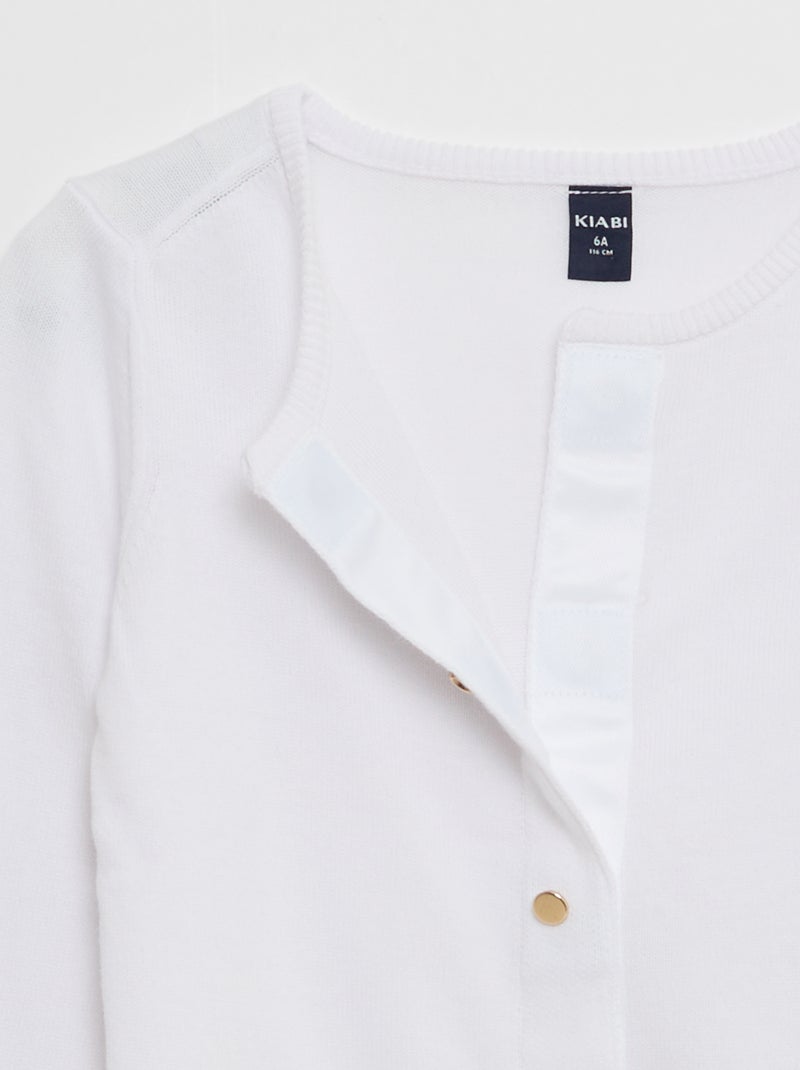 Gilet uni à pressions aimantées - collection facile à enfiler Blanc - Kiabi