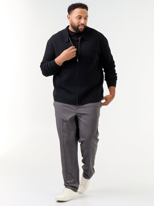 Gilet uni avec col chemise - Kiabi