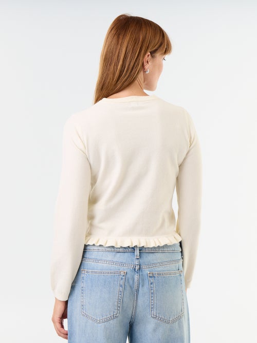 Gilet uni avec fausse fourrure au col - Kiabi