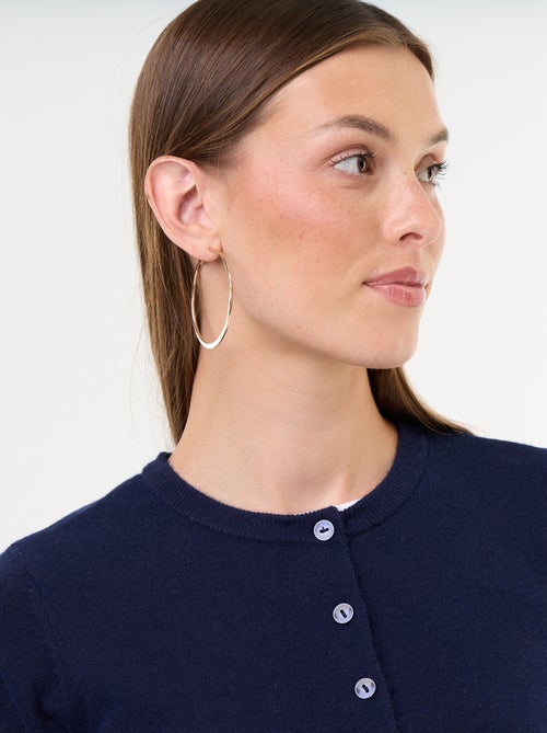 Gilet uni avec fausse fourrure au col - Kiabi