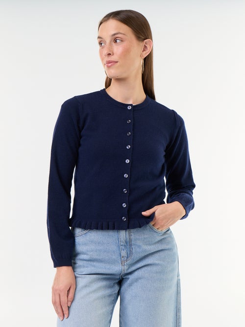 Gilet uni avec fausse fourrure au col - Kiabi