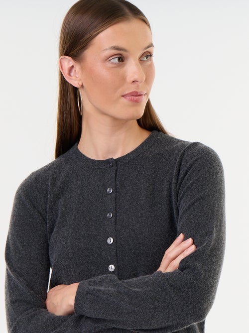 Gilet uni avec fausse fourrure au col - Kiabi