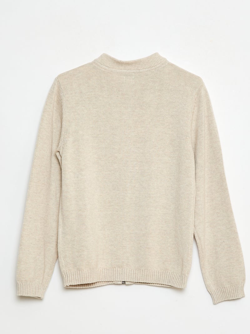 Gilet uni en coton Beige - Kiabi