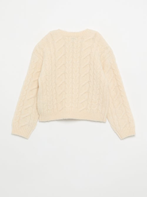 Gilet uni en maille fantaisie - Kiabi