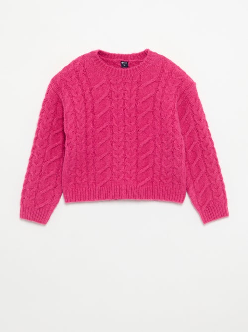Gilet uni en maille fantaisie - Kiabi