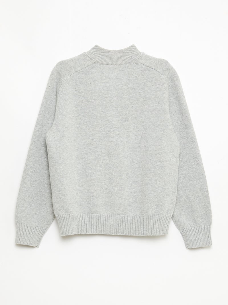 Gilet zippé à col montant Gris - Kiabi