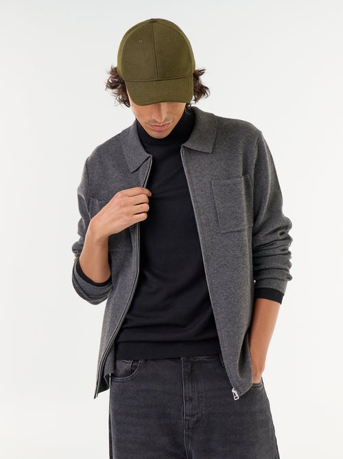 Gilet zippé avec col chemise - Kiabi