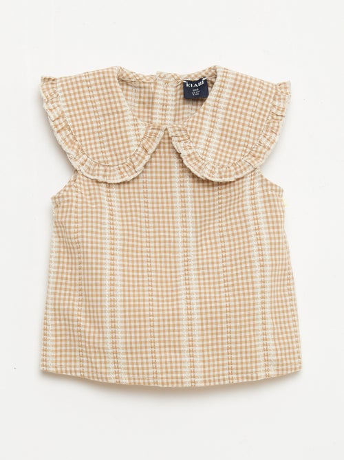 Gingham 2-piece blouse and trousers set - Kiabi
