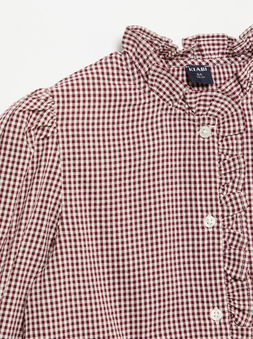 Gingham blouse with ruffles - Kiabi