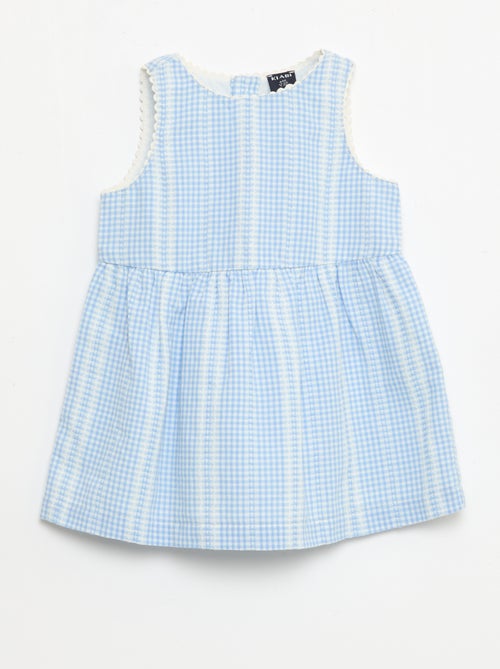Gingham cotton gauze dress - Kiabi