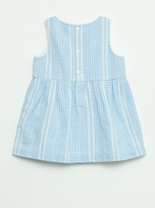 Gingham cotton gauze dress - Kiabi