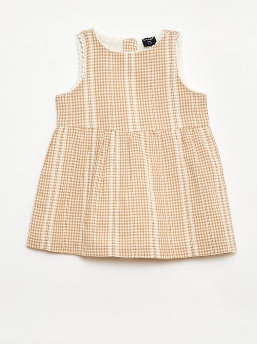 Gingham cotton gauze dress - Kiabi