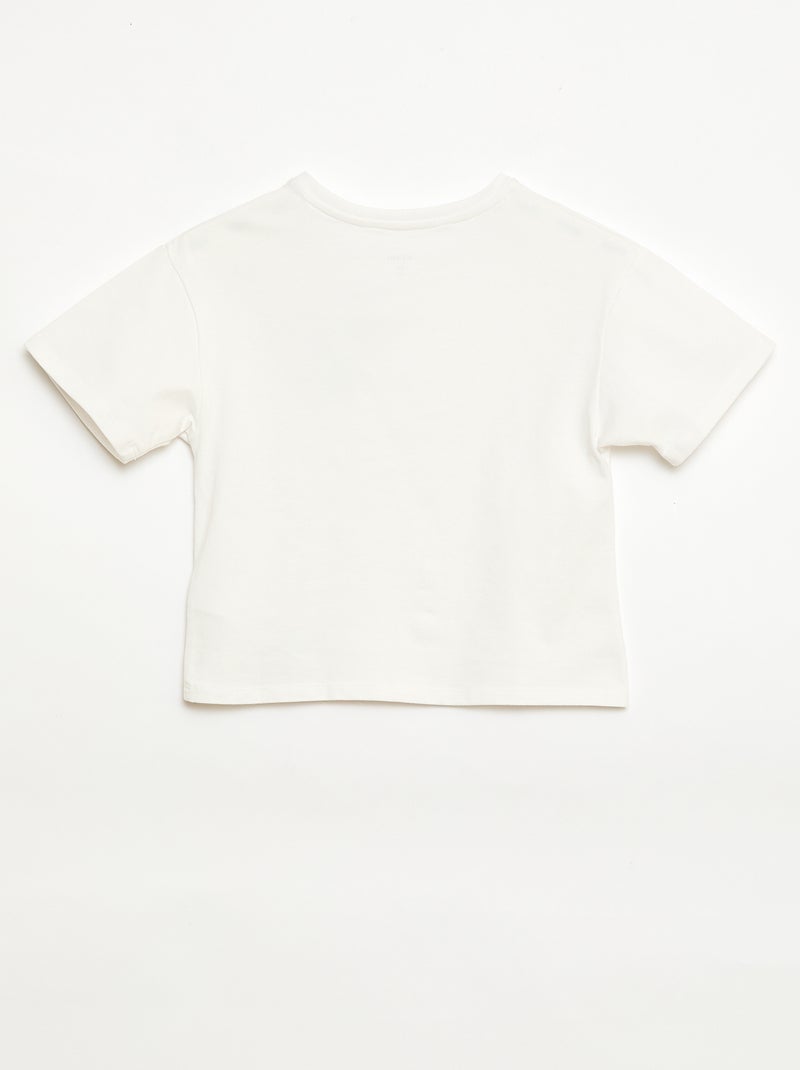 Gingham Patch T-shirt White - Kiabi