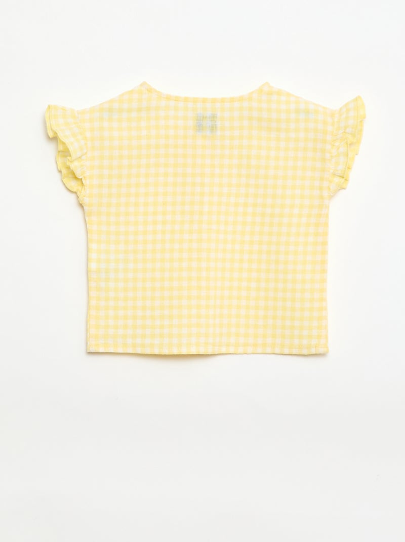 Gingham Print Blouse Yellow - Kiabi