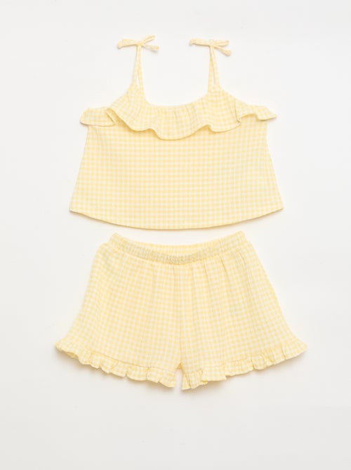 Gingham print shorts + tank top set - 2 pieces - Kiabi