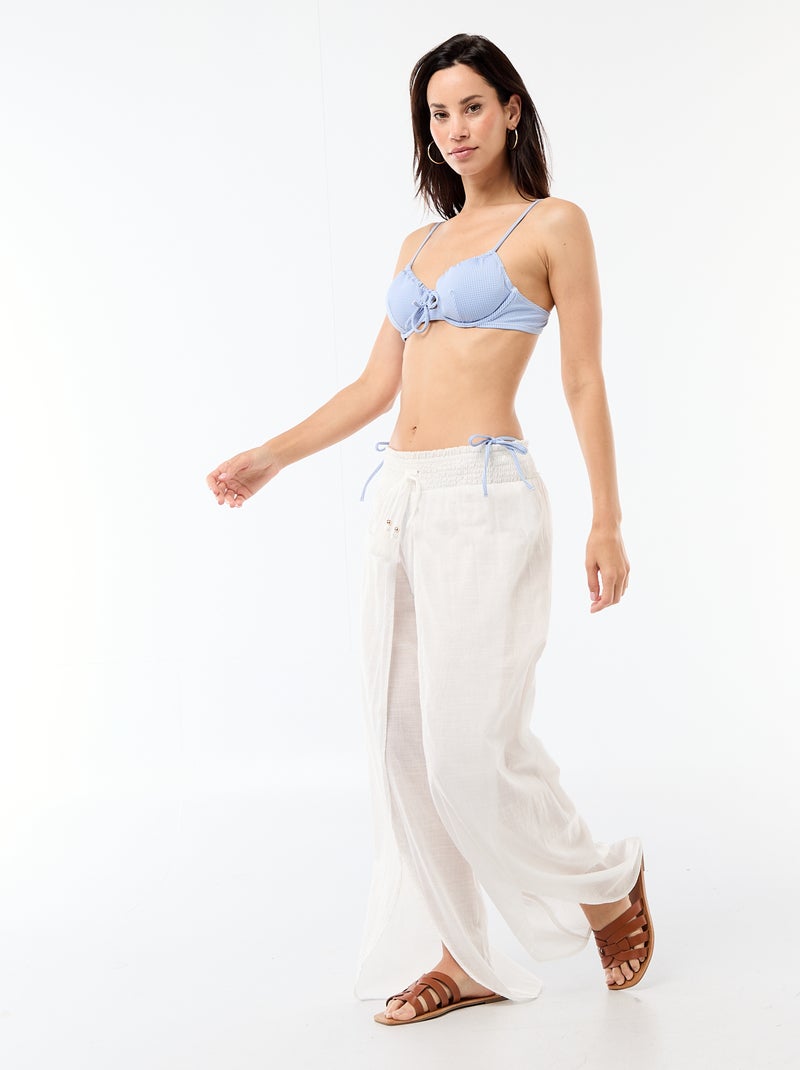 Gingham Print Swim Thong Blue - Kiabi