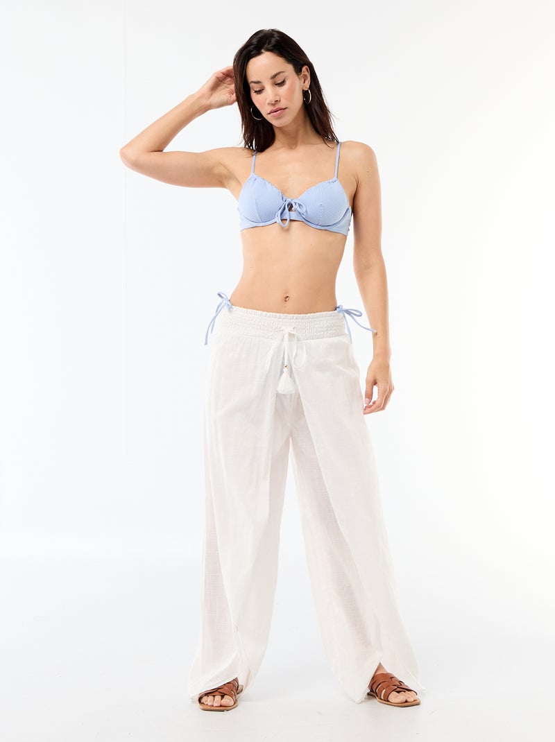 Gingham Print Swimsuit Bra Blue - Kiabi