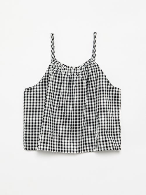 Gingham Print Tank Top & Shorts Set - 2 Pieces - Kiabi