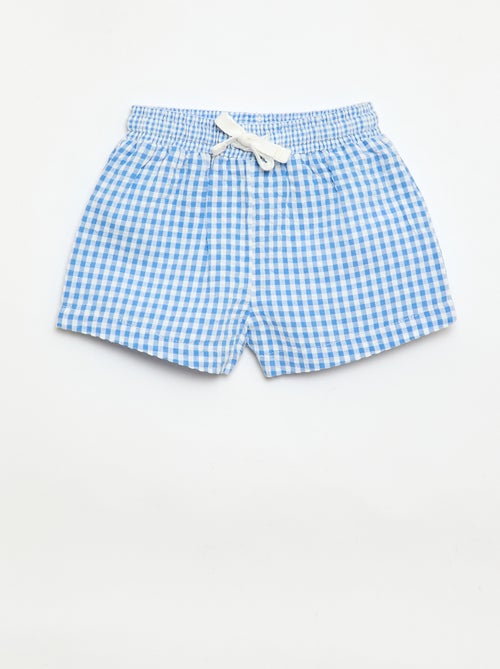Gingham Seersucker Shorts - Kiabi