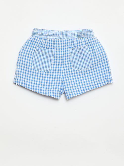 Gingham Seersucker Shorts - Kiabi