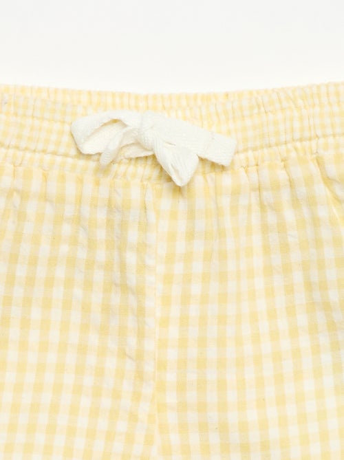 Gingham Seersucker Shorts - Kiabi