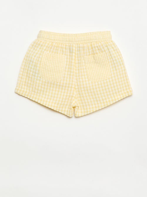 Gingham Seersucker Shorts - Kiabi