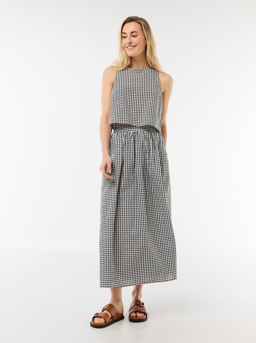 Gingham Sleeveless Top - Kiabi