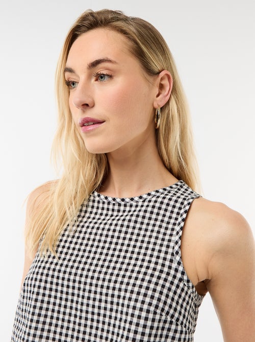 Gingham Sleeveless Top - Kiabi