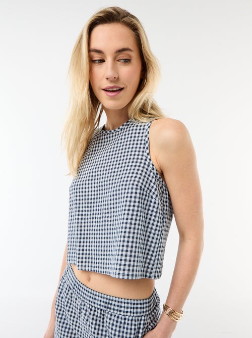 Gingham Sleeveless Top - Kiabi