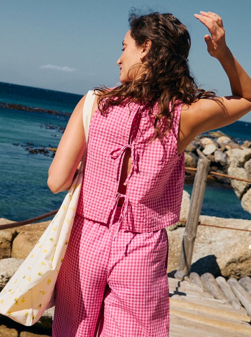 Gingham Sleeveless Top - Kiabi