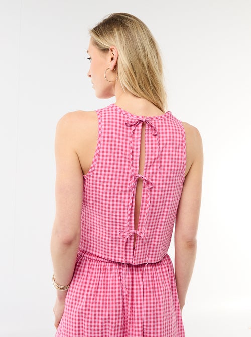 Gingham Sleeveless Top - Kiabi