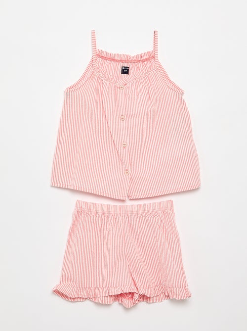 Gingham Tank Top & Shorts Pajama Set - 2 Piece - Kiabi