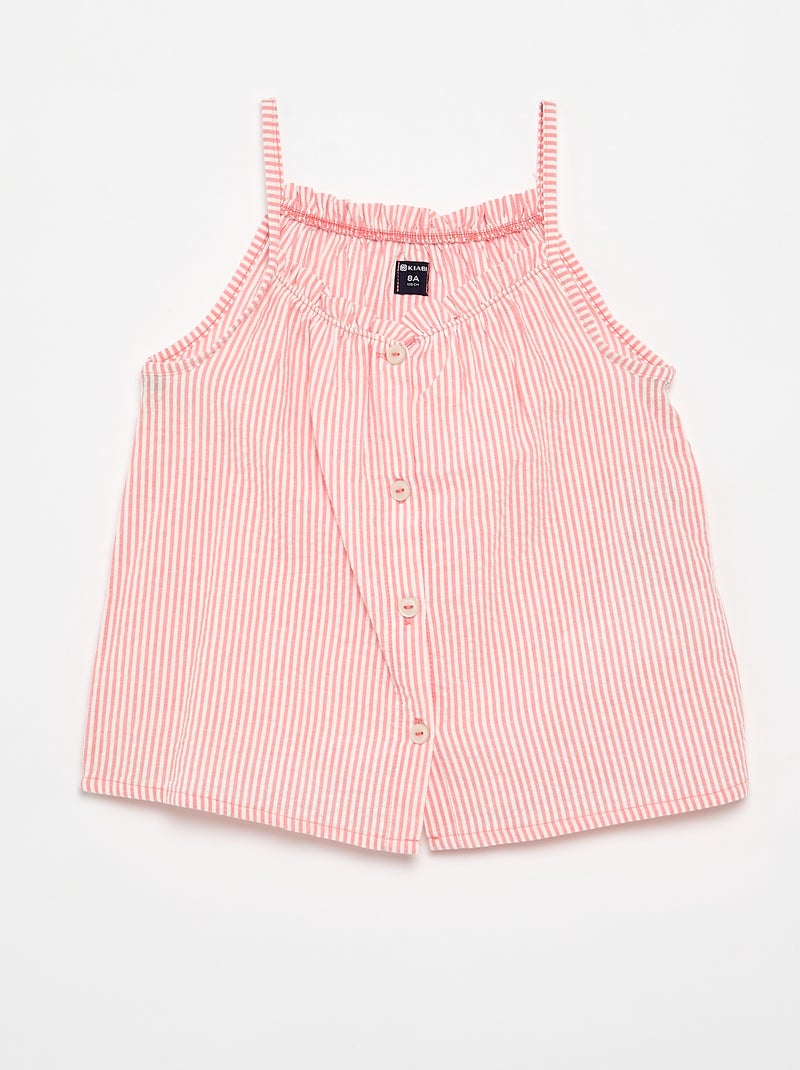 Gingham Tank Top & Shorts Pajama Set - 2 Piece Red - Kiabi