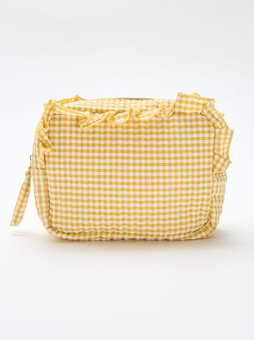 Gingham toiletry bag with ruffles - Kiabi
