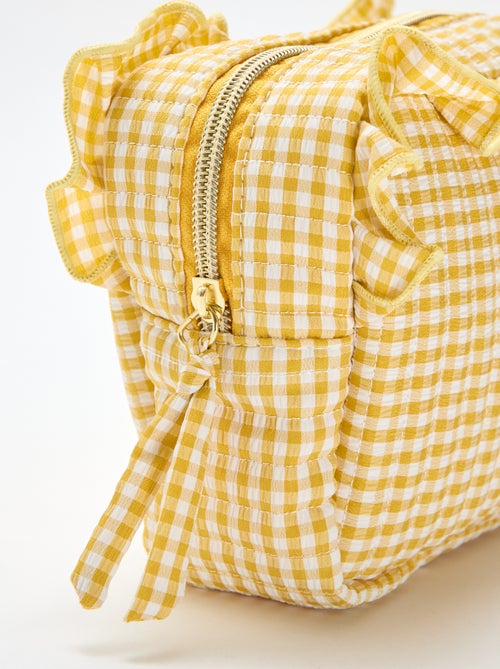 Gingham toiletry bag with ruffles - Kiabi