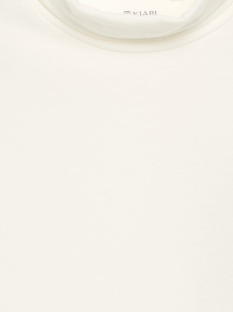 Girls' Plain Turtleneck Top White - Kiabi