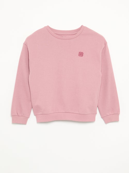 Girls' Plain Unbrushed Fleece Sweatshirt - Kiabi - Kiabi