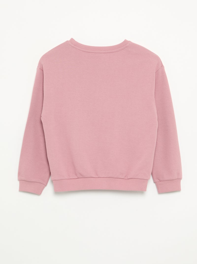 Girls' Plain Unbrushed Fleece Sweatshirt - Kiabi Pink - Kiabi