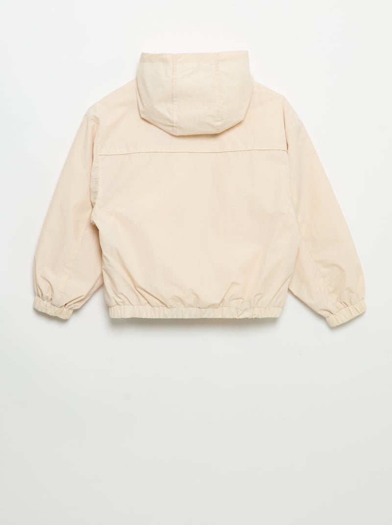 Giubbotto antivento con cappuccio Beige - Kiabi