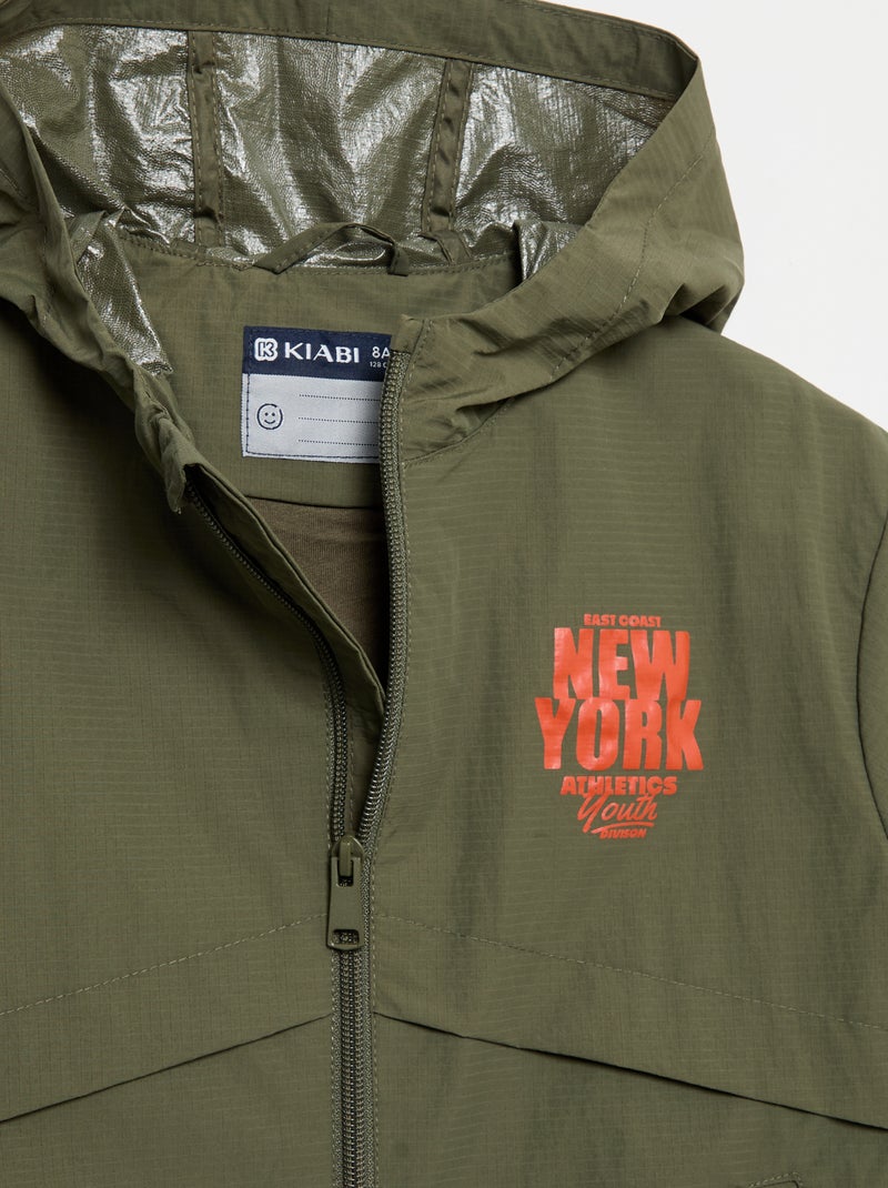 Giubbotto antivento con cappuccio Kaki - Kiabi