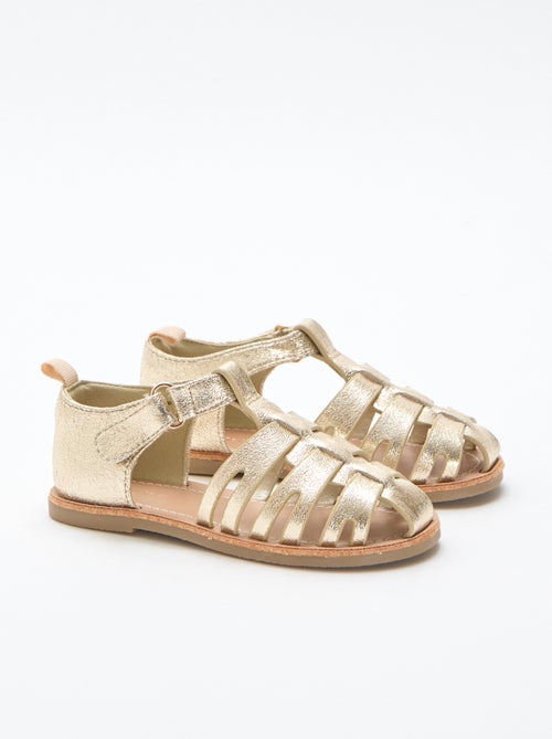 Glittery Closed-Toe Flat Sandals - Kiabi
