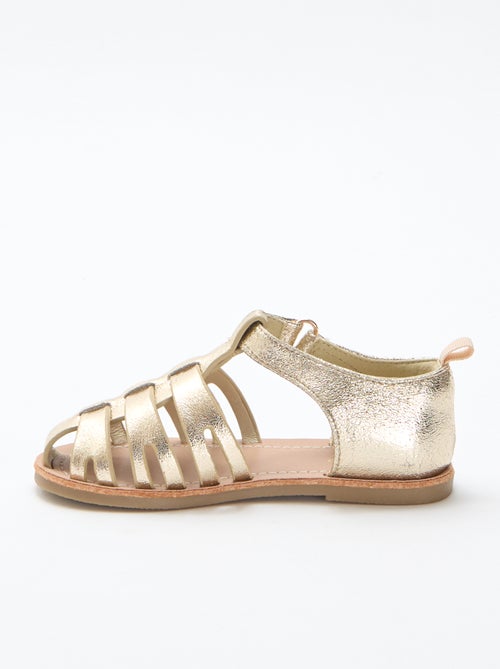 Glittery Closed-Toe Flat Sandals - Kiabi
