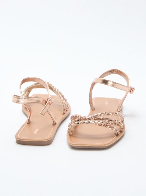 Glitzer-Riemchensandalen - Kiabi