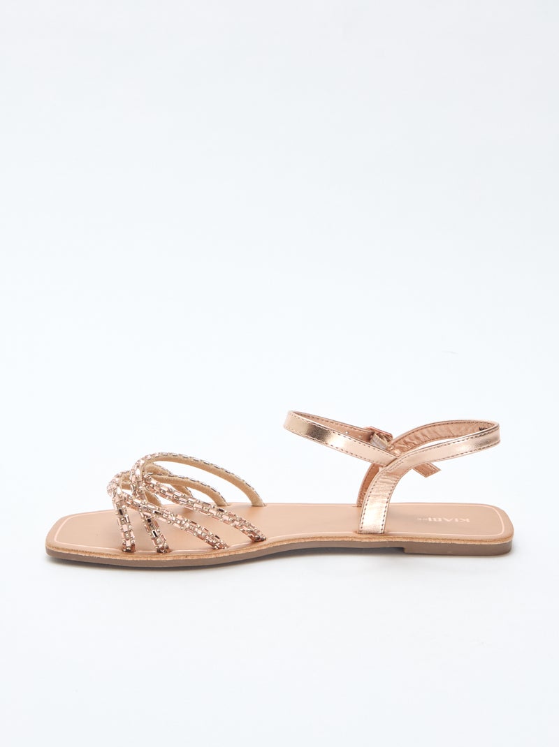 Glitzer-Riemchensandalen Rosa - Kiabi