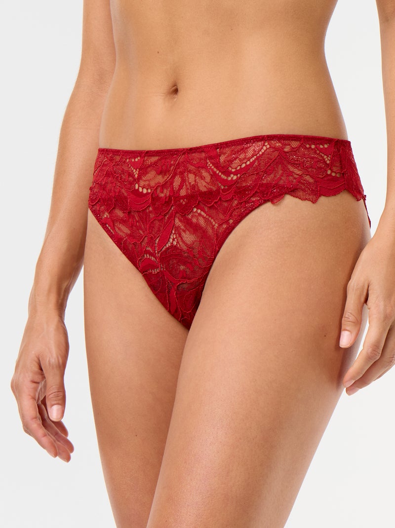 Glitzer-Spitzenhöschen Rouge - Kiabi