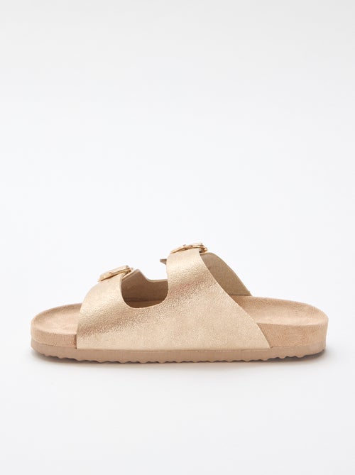 Gold Flower Buckle Sandals - Kiabi