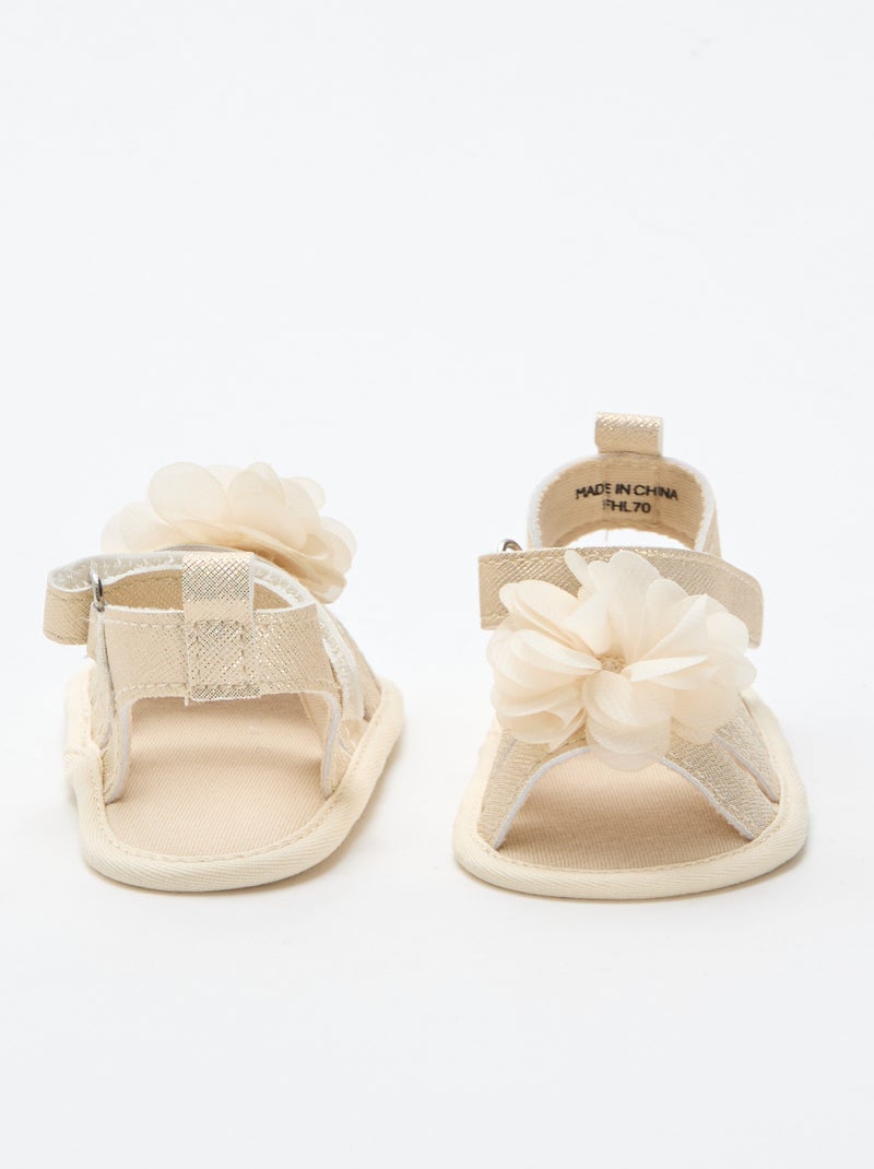 Gold Sandals with Flower Yellow - Kiabi