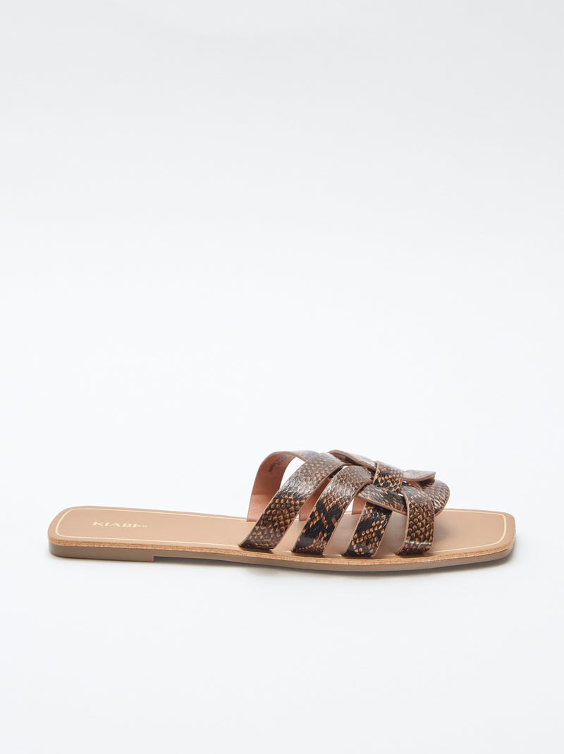 Gold Strap Sandals Brown - Kiabi